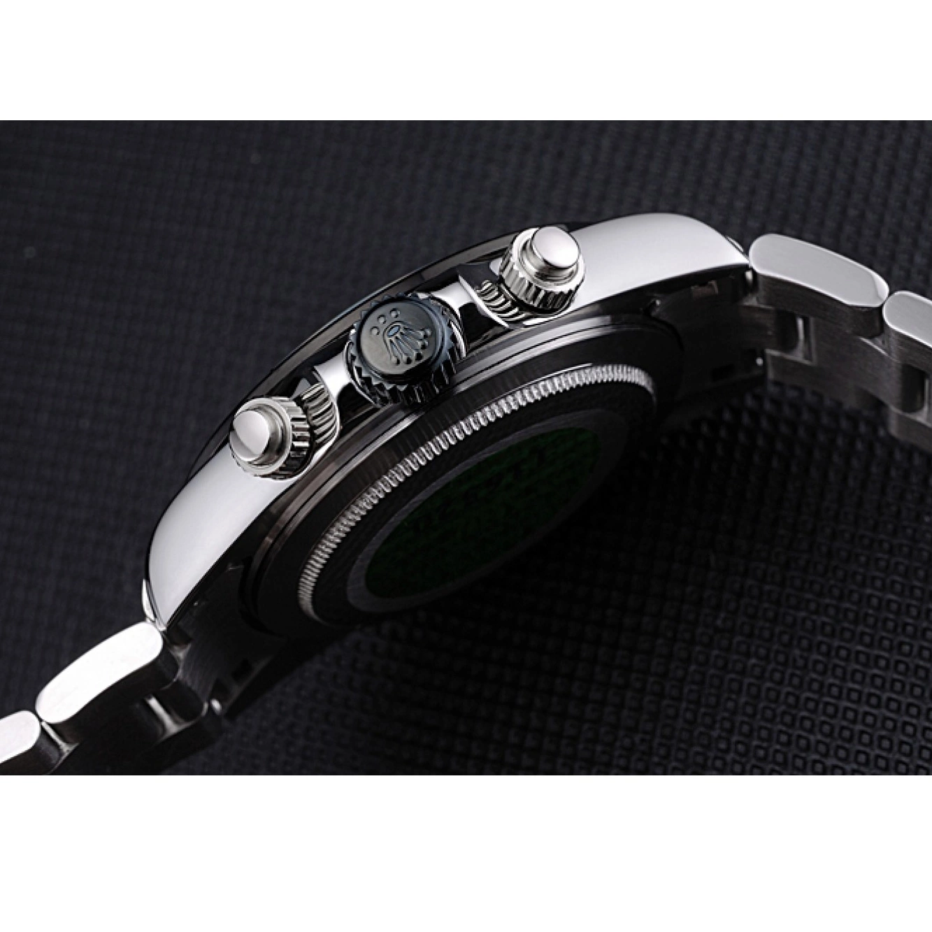 AAA Replica Watches Stainless Daytona Black Enameled Steel Rolex White Dial 0730